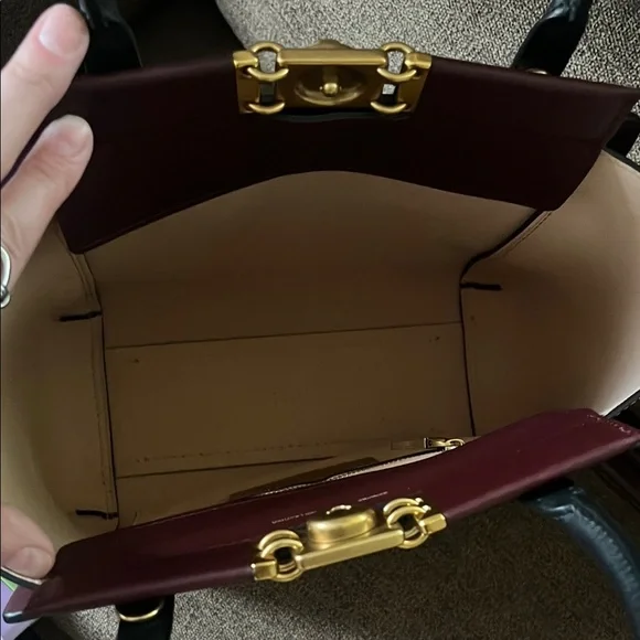 Coach Pink and Brown Satchel with Gold Accents - Picture 7 of 16